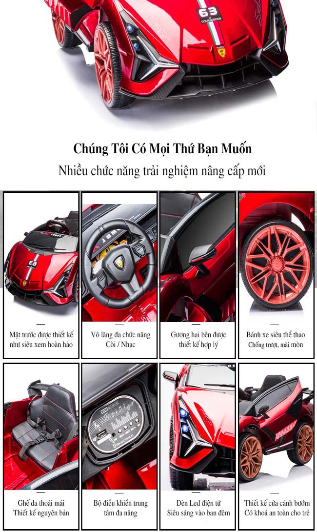 Ô tô điện trẻ em Ferrari KA-1388 có rất nhiều chức năng giúp bé có những buổi vui chơi tuyệt vời