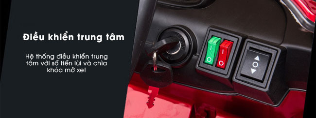 Trung tâm điều khiển của xe dễ sử dụng, giúp các bé dễ dàng làm quen