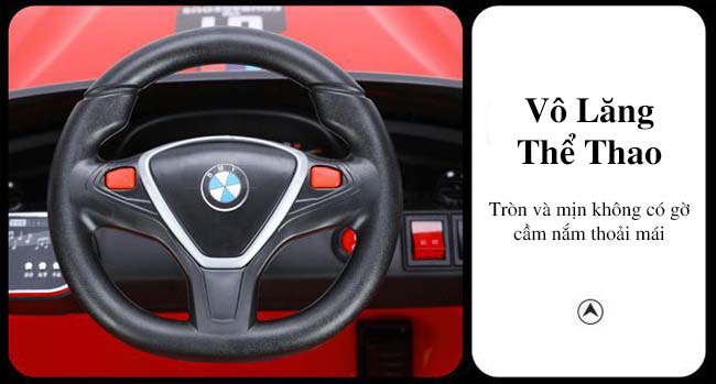 Vô lăng BMW thể thao, thiết kế nhỏ gọn giúp bé sự dụng thoải mái